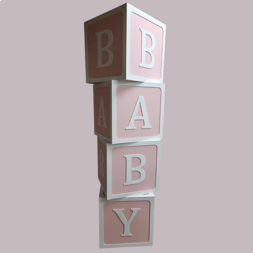 Baby Blocks Prop – Photo-Ready Cubes for 1st Birthdays & Baby Showers
