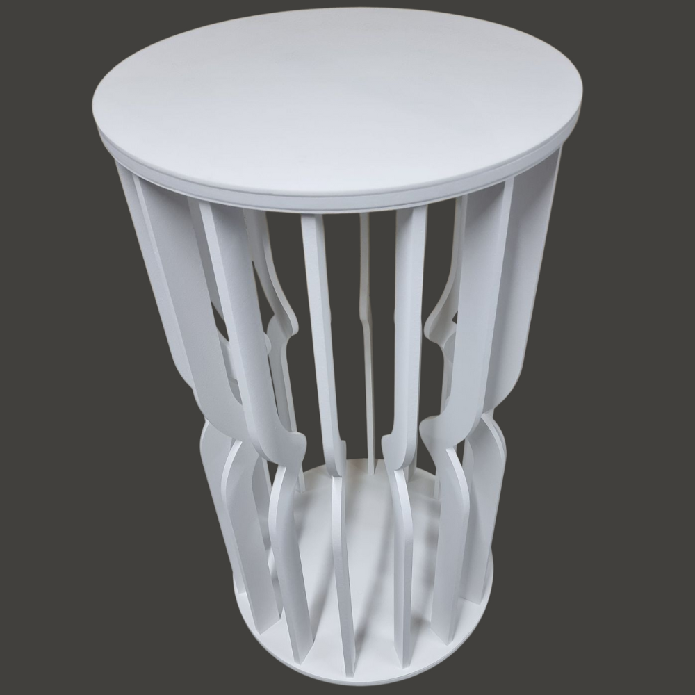 White Cake Plinth / Stand – 900mm Tall Party Display with Acrylic Top