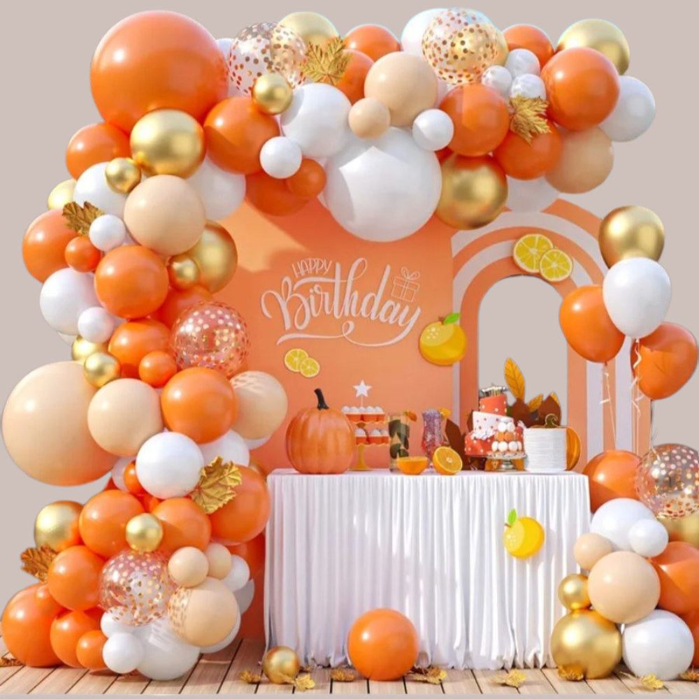 Orange & White Display Prop – Custom Arch Set for Events & Celebrations
